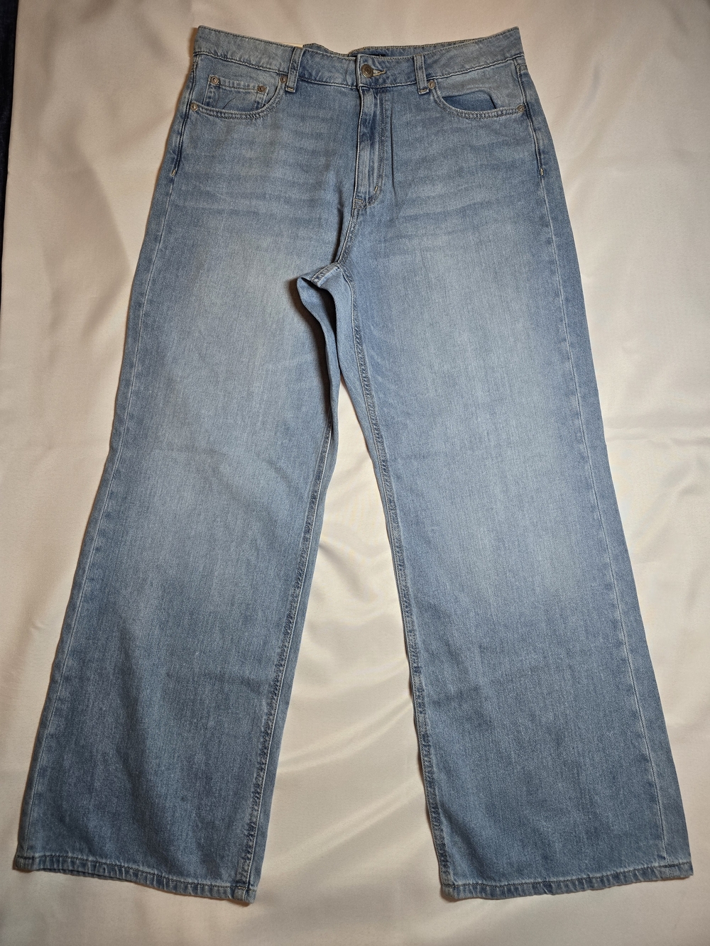 Aeropostale High Rise Wide Leg Jeans Light Wash Denim